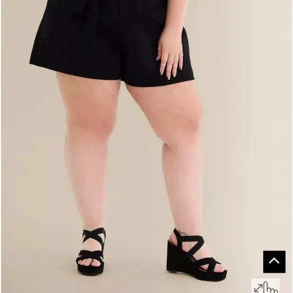 Torrid Black High Waist Belted Shorts - Picture 2 of 3